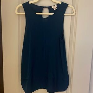 J. Crew Blue Relaxed Cut Out Tank Top